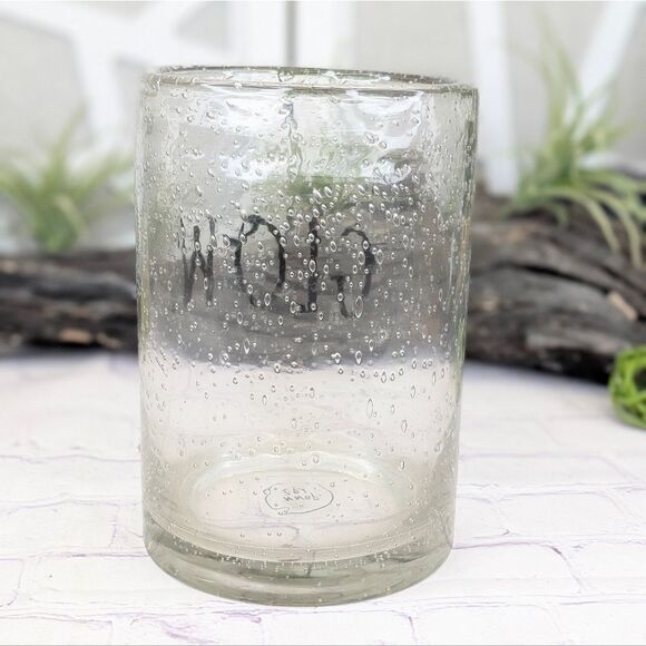 Rae Dunn GLOW Seeded Glass Hurricane Candle Holder / Vase - Picture 2 of 6